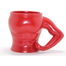 Nevamel Vücut Porselen Kupa Bardak Kırmızı Renk