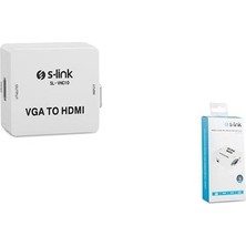 S-Lınk SL-VHC10 VGA To HDMI Mini Çevirici Adaptör