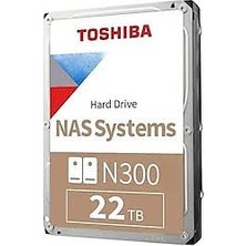 Toshiba Toshıba N300, HDWG62CUZSVA, 3.5&amp;quot;, 22TB, 512MB 7200 Rpm, Sata3, 7/24 Nas, Server, HDD