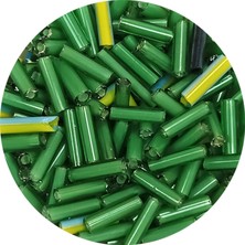 Royaleks Uzun Boru Kesme Boncuk Çap 2mm Uzunluk 10 mm - 20 Gram - Yeşil - BNC256