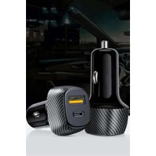 Epilons 38W Araç Içi Şarj Cihazı - Pd Destekli Type-C + USB Çıkışlı Hızlı Oto Çakmaklık Şarj