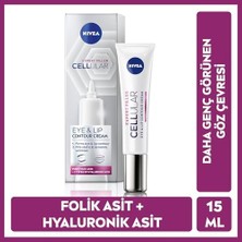Nıvea Cellular Expert Filler Yaşlanma Karşıtı Göz & Dudak Kremi 15 Ml, Hyaluronik Asit, Folik Asit