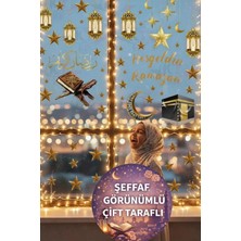 Ramazan Ayı Temalı Çift Taraflı Cam Duvar Süsleri Hoşgeldin Ramazan Sticker Seti