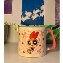Mio Life Powerpuff Girls - Blossom Kalp Detaylı Kupa Bardak Kahve Fincanı