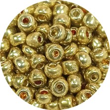 Royaleks Dökme Cam Kum Boncuk Büyük Boy (6/0) 4 mm - 60 Gram - Altın - BNC129