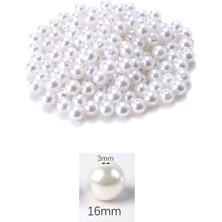 Royaleks 250 Gram 16MM Beyaz Renk Plastik Inci Boncuk Çanta ve Takı Yapım Boncuğu (~85 Adet)
