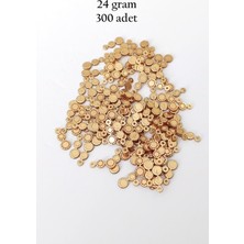 Royaleks Oya Abiye Bileklik Kolye Pleksi Metalik Plastik Pul Altın Renk 24 Gram 300 Adet - BNC558