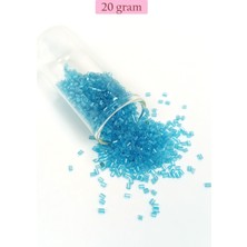 Royaleks Kesme Cam Boncuk 2mm - 20 Gram - Şeffaf Turguaz -BNC349