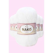 Nako 5 Adet Paris El Örgü Ipi Yünü Beyaz 208