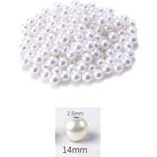 Royaleks 250 Gram 14MM Beyaz Renk Plastik Inci Boncuk Çanta ve Takı Yapım Boncuğu (~135 Adet)