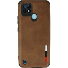 Pazarcan Realme C21 Kılıf Loop Deri Silikon - Kahverengi