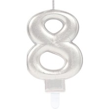 Pazarcan 8 Rakam Mum Gümüş Renk