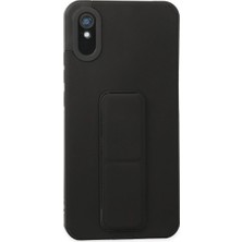 Pazarcan Redmi 9A Kılıf Mega Standlı Silikon - Siyah