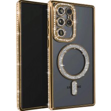 Pazarcan Samsung Galaxy S23 Ultra Joke Simli Magneticsafe Kılıf - Gold