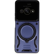 Pazarcan Poco C61 Kılıf Joy Lens Standlı Kapak - Lacivert