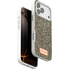 Pazarcan Onegif Iphone 17 Pro Bright Simli Kapak - Çöl Titanyum