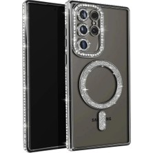 Pazarcan Samsung Galaxy S23 Ultra Joke Simli Magneticsafe Kılıf - Siyah