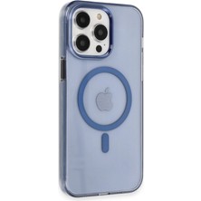 Pazarcan Iphone 14 Pro Max Kılıf Tron Şeffaf Magsafe Kapak - Mavi