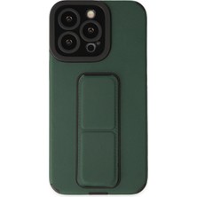 Pazarcan Iphone 14 Pro Kılıf Mega Standlı Silikon - Yeşil