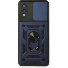 Pazarcan Samsung Galaxy A02 Kılıf Pars Lens Yüzüklü Silikon - Lacivert
