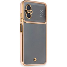 Pazarcan Poco M5 Kılıf Liva Lens Silikon - Rose