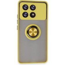 Pazarcan Poco X6 Pro Kılıf Montreal Yüzüklü Silikon Kapak - Sarı