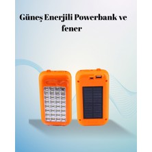 Pazarcan Gold Silver Güneş Enerjili Powerbank Işıldak – 10000 Mah, 32 Led, Çift Usb, Su Geçirmez