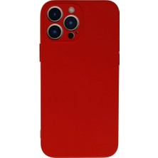 Pazarcan Iphone 13 Pro Max Kılıf Nano Içi Kadife Silikon - Kırmızı