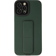Pazarcan Iphone 12 Pro Max Kılıf Mega Standlı Silikon - Yeşil