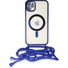 Pazarcan Iphone 11 Kılıf Divo Lazer Askılı Magsafe Kapak - Mavi