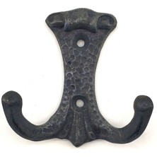 Pazarcan Antika Tarz Dekoratif Pirinç Anıt Çiftli Vestiyer Askı - 85X72 Mm, Oksit