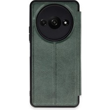 Pazarcan Redmi A3 4g Kılıf Flip Cover - Koyu Yeşil