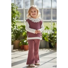 Taşlı Gömlekli Kız Çocukları Taytlı Takım