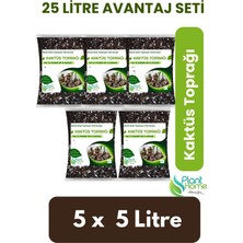 Plant Home Power Mix 25 Lt Kaktüs ve Sukulent Toprağı - 5x5 Lt Paket | Hızlı Drenaj | Hava Alan Karışım