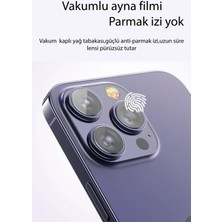 iPhone 14 Kamera Lens Koruyucu Parmak ve Yağ Izlerine Dirençli - Gold
