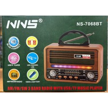 Nns NS-7068BT Bluetooth USB Nostaljik Şarjlı Radyo