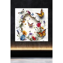 Lucena Metal Tablo Duvardaki Delik Koleksiyonu - Kelebek 1