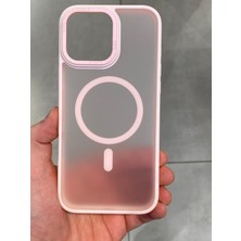 Iphone 14 Pro Max Uyumlu Magsafe Destekli Buzlu Sert Yüzey ve Silikon Kenarlı Telefon Kılıfı