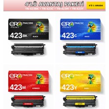 Ero Print TN-423 / Brother HL-L8260CDW İçin 4 Renk Muadil Toner Set