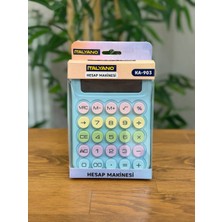 İtalyano Italyano Renkli Tuşlu Masaüstü Hesap Makinesi - 12 Haneli (Mor/lila)