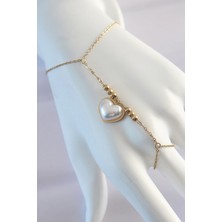 Eco Lounge 316L Çelik Gold Renk Beyaz Bubble Kalp Tasarımlı Şahmeran