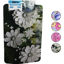 Dikdörtgen - Desenli   38X58CM   Su Emici - Sihirli  Banyo Paspası  Elastik (4887) Azrlya (