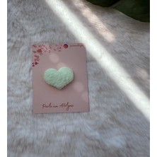 Parla'nın Atölyesi 0-3 Yaş Az Saçlı ve Saçsız Bebek Tokası Yeşil Kalp