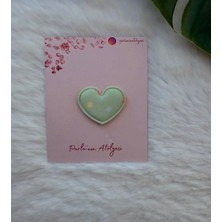 Parla'nın Atölyesi 0-3 Yaş Az Saçlı ve Saçsız Bebek Tokası Yeşil Kalp