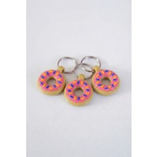 Alvina Atölye 3’lü Set Donut Anahtarlık - Renkli Şekerli Çanta Aksesuar Paketi - Arkadaşlık Hediyesi - Bioplastik