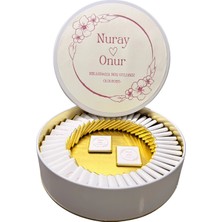 Bubi Çikolata İsme Özel Metal Kutuda Söz/Nişan Çikolatası 112 Adet