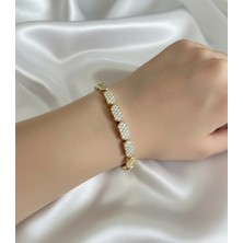 Hoolya Design Xuping Modern Tasarım Zirkon Taşlı Kuyumcu Serisi Premium Bileklik 17CM + 2cm Ayarlı