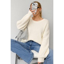 Yuga Knitting Triko Kazak Kadın Bisiklet  Yaka Selanik Örgü Basic Günlük Rahat Kalıp Yumuşak