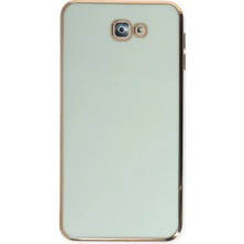 Pazarcan Samsung Galaxy J7 Prime Kılıf Volet Silikon - Açık Yeşil