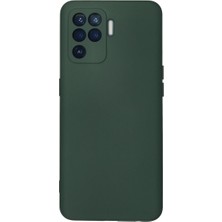 Pazarcan Reno 5 Lite Kılıf Nano Içi Kadife Silikon - Koyu Yeşil